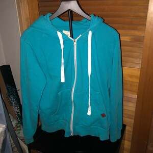 Doublju Lightweight Thin Zip-Up Hoodie Jacket Teal Large